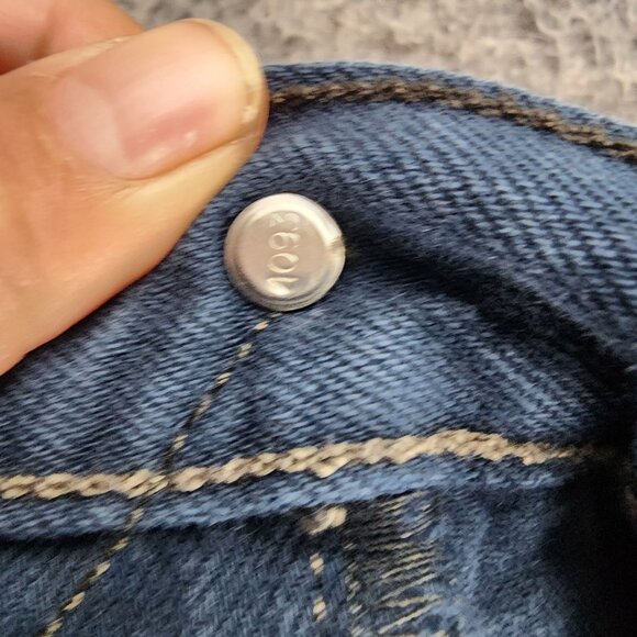 Levis Jeans Mens 44x30 501 Blue Cotton Hi Rise Button Fly Classic Straight *GUC* - Picture 13 of 14